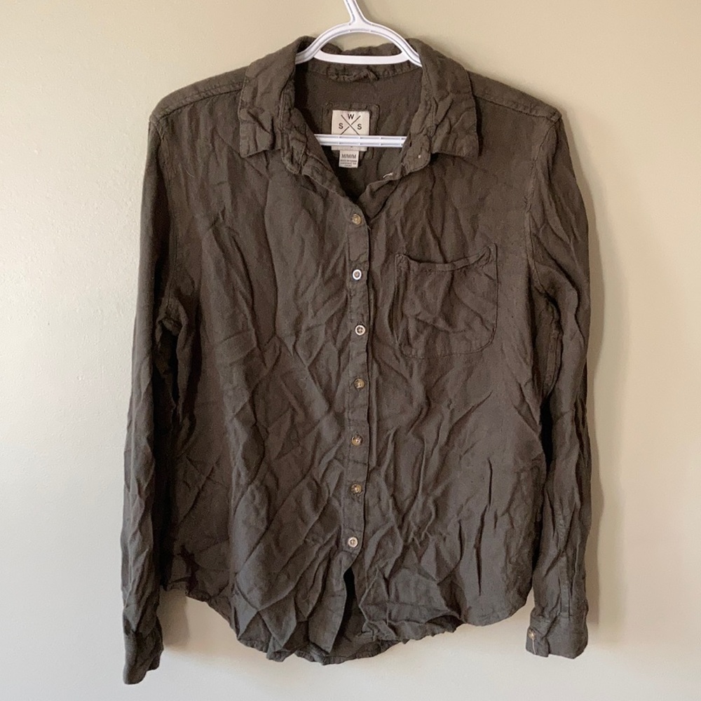 Forest green button up